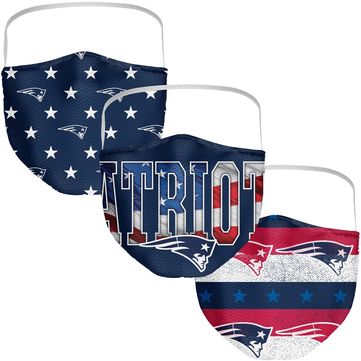 NFL ペイトリオッツ フェイスマスク Fanatics（ファナティクス） (NFL FB Patriotic 3 Pack Face Covering)