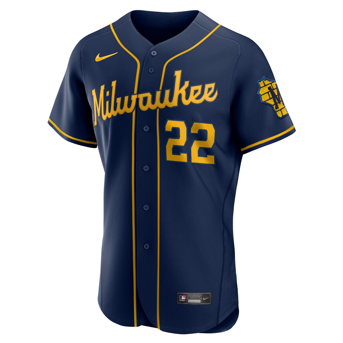 MLB ブルワーズ クリスチャン・イェリッチ オーセンティック ユニフォーム Nike ナイキ メンズ ネイビー (Men's MLB Nike Authentic Official Player Jersey) 2