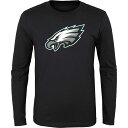 NFL イーグルス 長袖 Tシャツ Outerstuff（アウタースタッフ） キッズ ブラック (23 Youth Primary Logo LST)