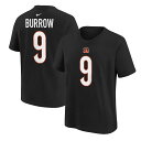 Encourage your young fan to show support for their favorite Cincinnati Bengals player with this Joe Burrow Name and Number T-shirt from Nike. It's designed as a simpler alternative to the on-field Cincinnati Bengals jerseys. Soft fabric makes this Cincinnati Bengals tee an ideal option for game day.ImportedCrew neckBrand: NikeOfficially licensedMaterial: 100% CottonShort sleeveMachine wash with garment inside out, tumble dry lowScreen print graphics