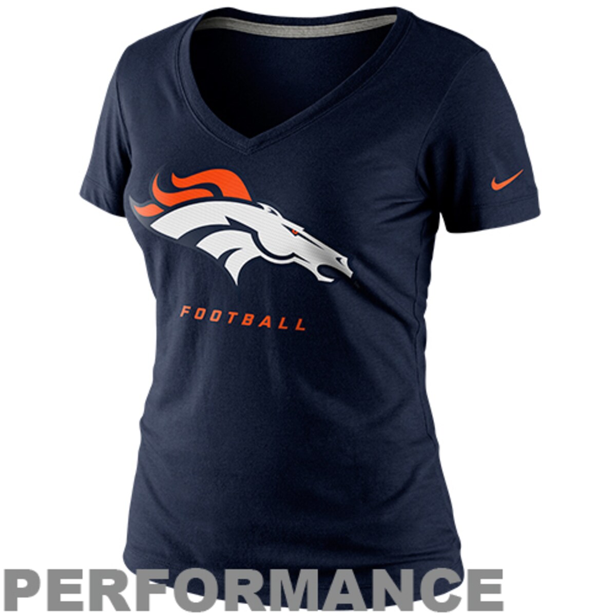 NFL ブロンコス Tシャツ Nike ナイキ レディース ネイビー (Legend Logo 2 Performance VNeck)