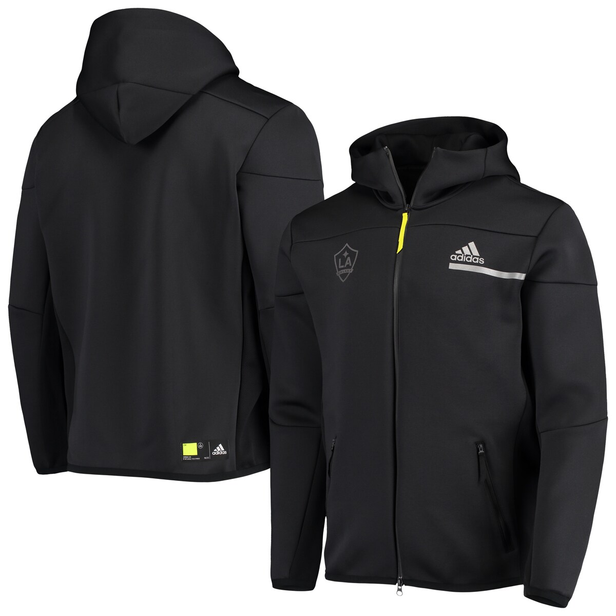 MLS LAギャラクシー フルジップアップ パーカー Adidas（アディダス） メンズ ブラック (ADI SS21 Men's ZNE Tech FZ Jacket)