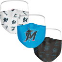 【公式グッズ】MLB マーリンズ フェイスマスク Fanatics(ファナティクス) (MLB FB Official Logo 3 Pack Face Cover)(4)