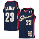【公式グッズ】NBA キャバリアーズ レブロン・ジェームズ ユニフォーム Mitchell & Ness ミッチェル&ネス キッズ ネイビー (MNC HWC Youth Swingman Jerseys)
