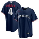 You're the type of Minnesota Twins fan who counts down the minutes until the first pitch. When your squad finally hits the field, show your support all game long with this Carlos Correa Replica Player jersey from Nike. Its classic full-button design features crisp player and Minnesota Twins applique graphics, leaving no doubt you'll be along for the ride for all 162 games and beyond this season.Jersey Color Style: AlternateBrand: NikeOfficially licensedImportedHeat-sealed jock tagHeat-sealed transfer appliqueMachine wash, tumble dry lowFull-button frontReplica JerseyMLB Batterman applique on center back neckRounded hemShort sleeveMaterial: 100% Polyester