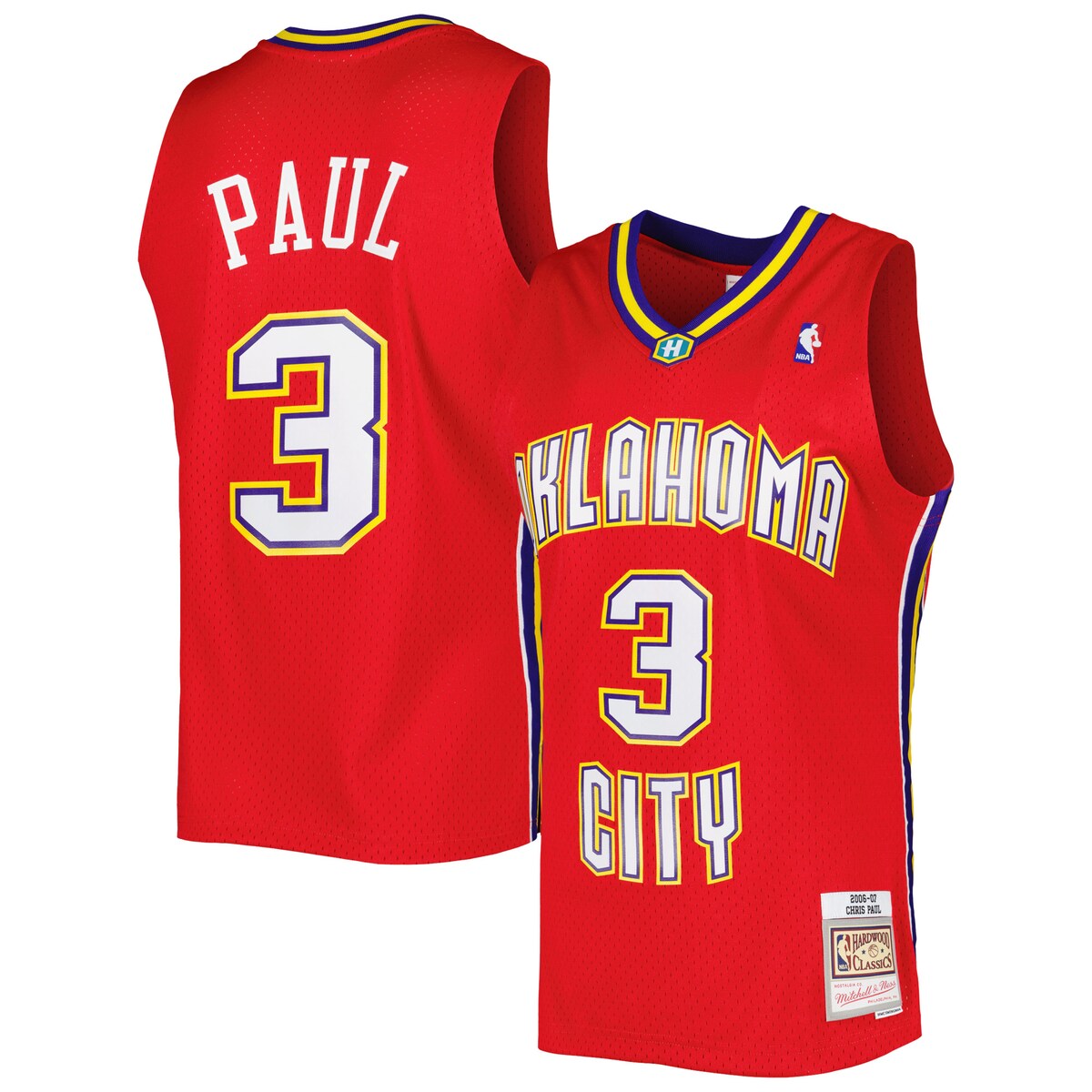 NBA ホーネッツ クリス・ポール ユニフォーム Mitchell & Ness（ミッチェル＆ネス） メンズ レッド (MNC Mens Swingman Jersey)