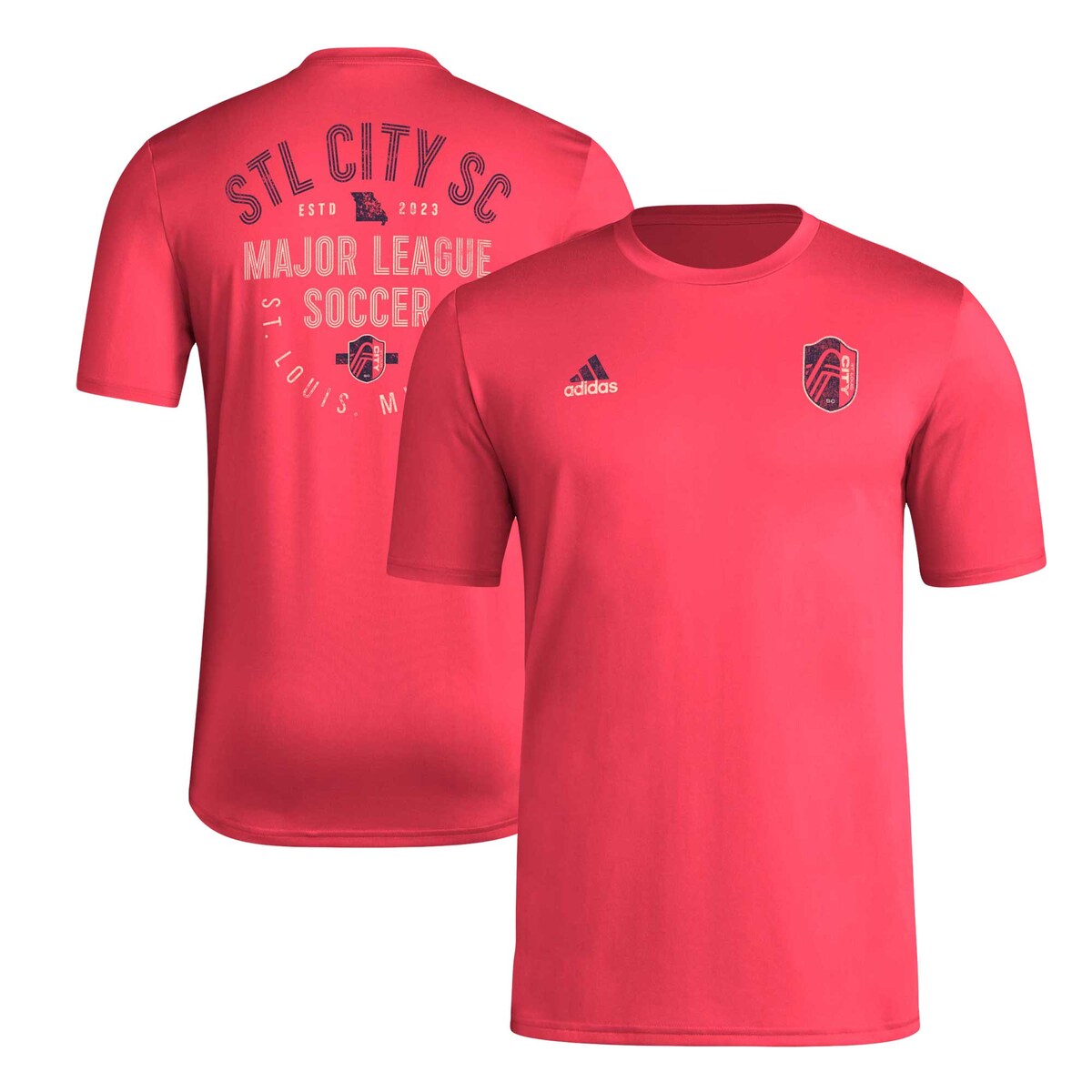 MLS セントルイス・シティSC Tシャツ Adidas（アディダス） メンズ レッド (ADI S24 Men's Local Stoic Tee)