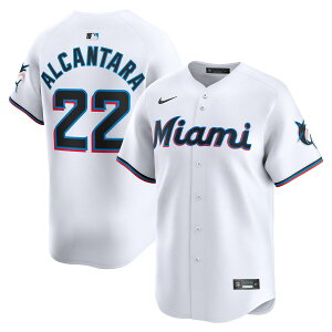 【公式グッズ】MLB マーリンズ サンディ・アルカンタラ リミテッド ユニフォーム Nike/ナイキ メンズ ホワイト (2024 Nike Men's Limited Player Jerseys - FTF NTP Master Style)