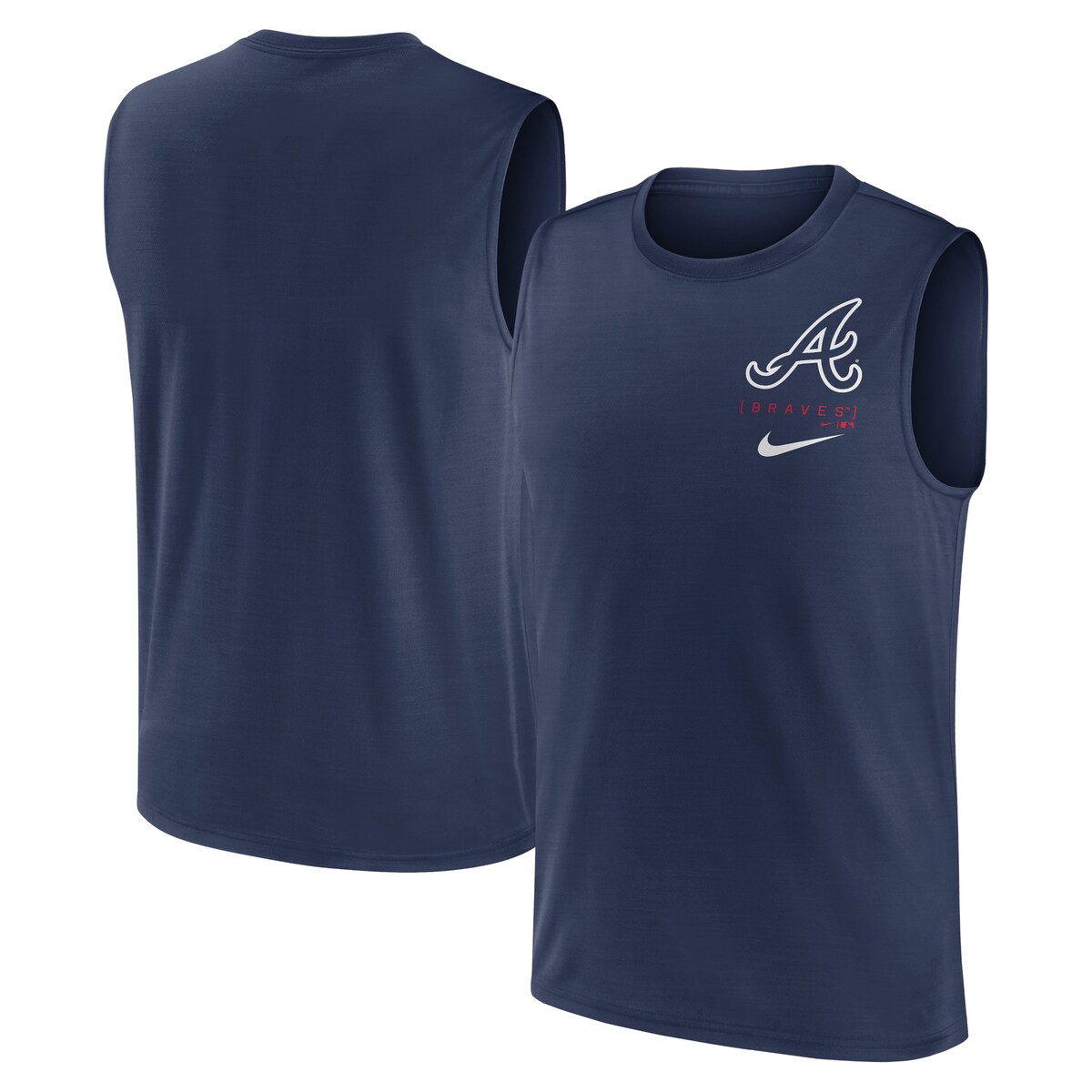 【公式グッズ】MLB ブレーブス タンクトップ Nike ナイキ メンズ ネイビー (Men's Nike Large Muscle Logo Tank SP24)