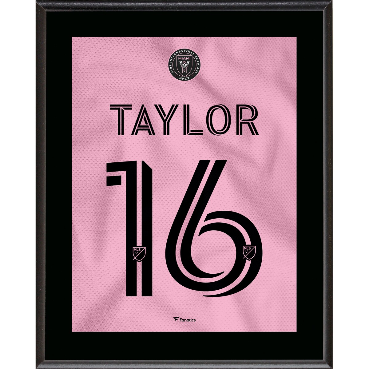 Commemorate your favorite Inter Miami CF player with this Robert Taylor 10.5" x 13" Heart Beat Jersey Style Number 16 Su...