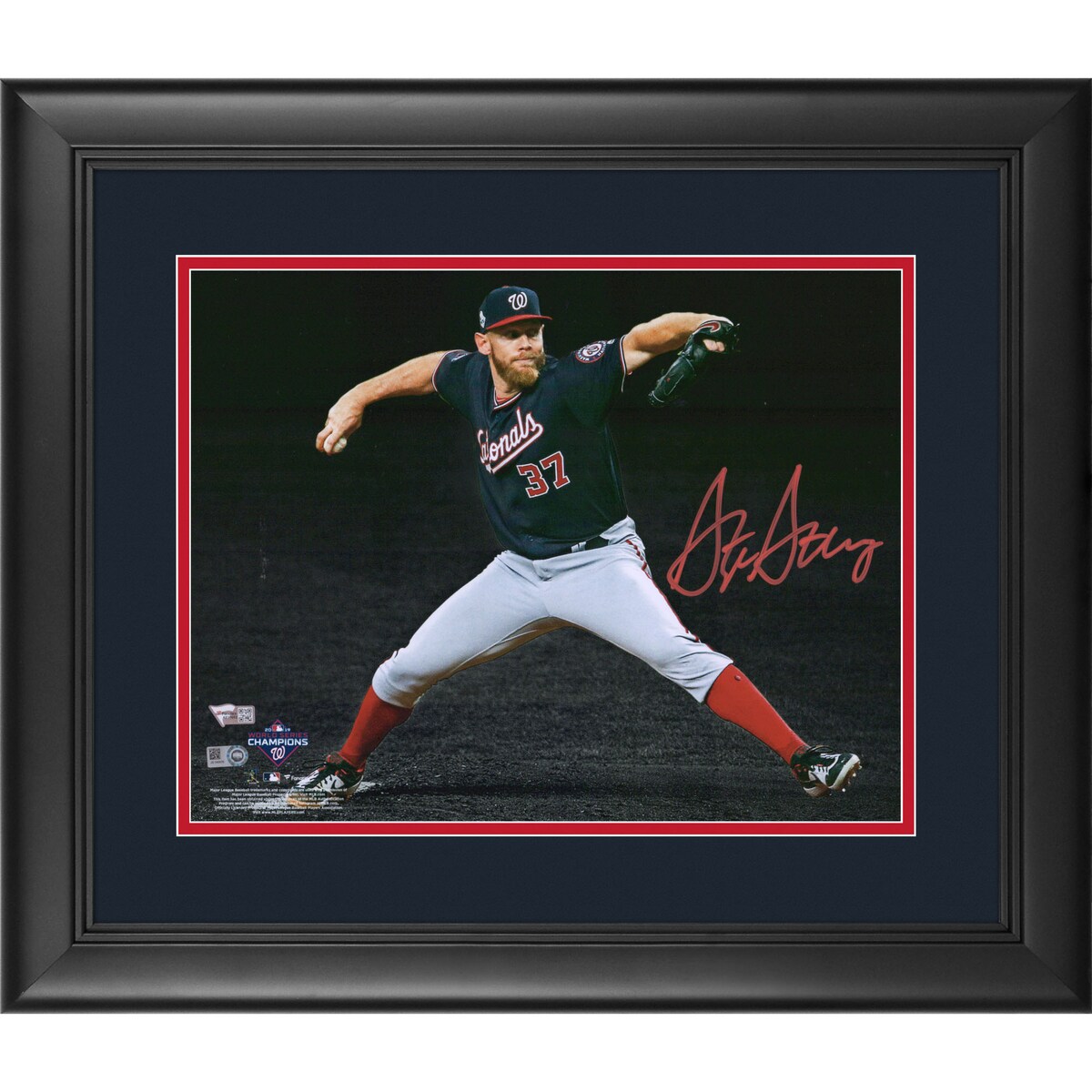 【MLB公式ホログラム付】MLB ナショナルズ スティーブン・ストラスバーグ 直筆サイン フォト Fanatics ファナティクス オーセンティック (FR11BS020320)