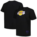 NBA レイカーズ Tシャツ Mitchell & Ness（ミッチェル＆ネス） メンズ ブラック (NBA BNS Men's PRF Mitchell & Ness HWC Vintage Logo B&T SS Tee)