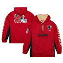 NFL ファルコンズ プルオーバー Mitchell & Ness（ミッチェル＆ネス） メンズ レッド (NFL TEAM OG 2.0 ANORAK WINDBREAKER VINTAGE LOGO)