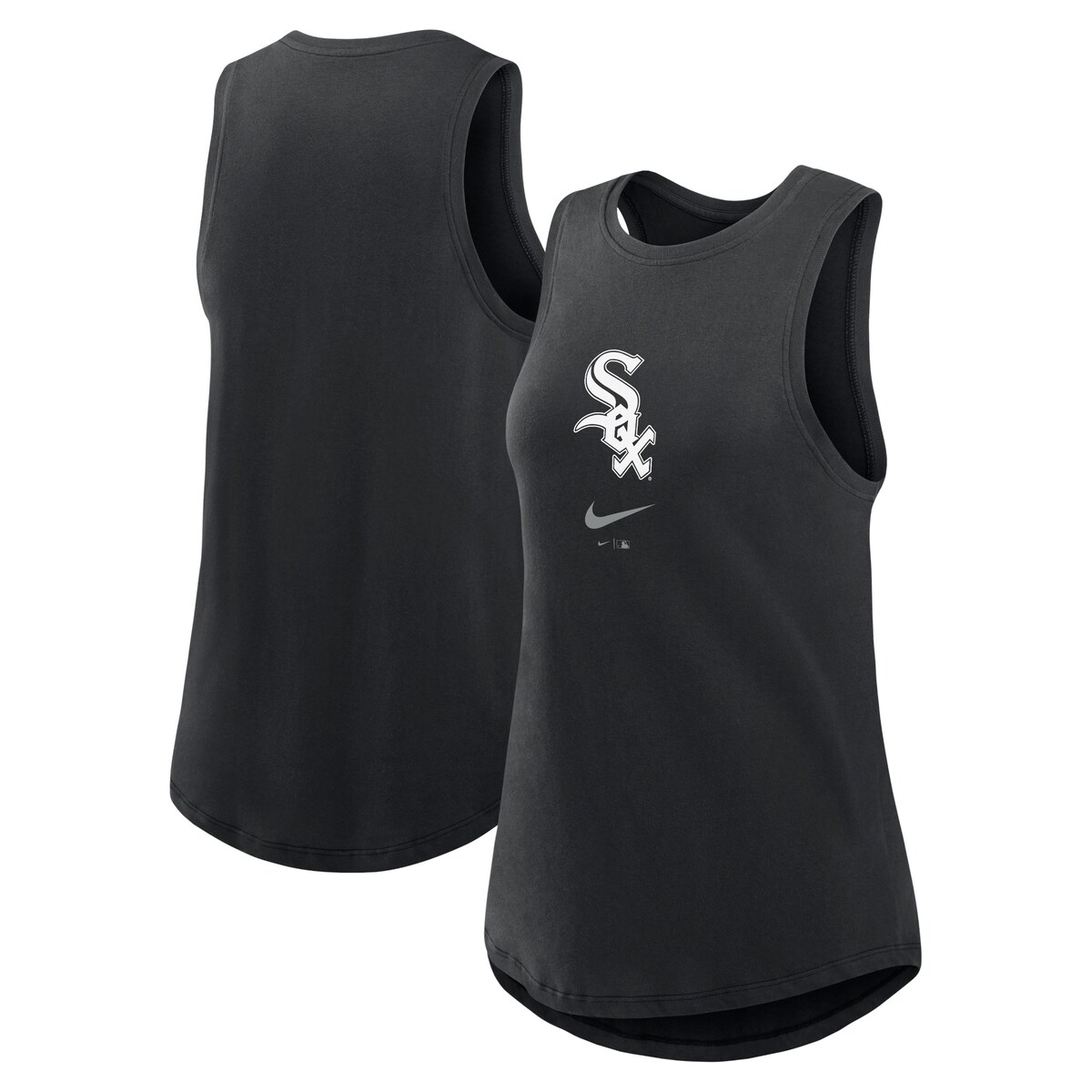 【公式グッズ】MLB ホワイトソックス タンクトップ Nike ナイキ レディース ブラック (Women's Nike Legacy Icon High Neck Fashion Tank)