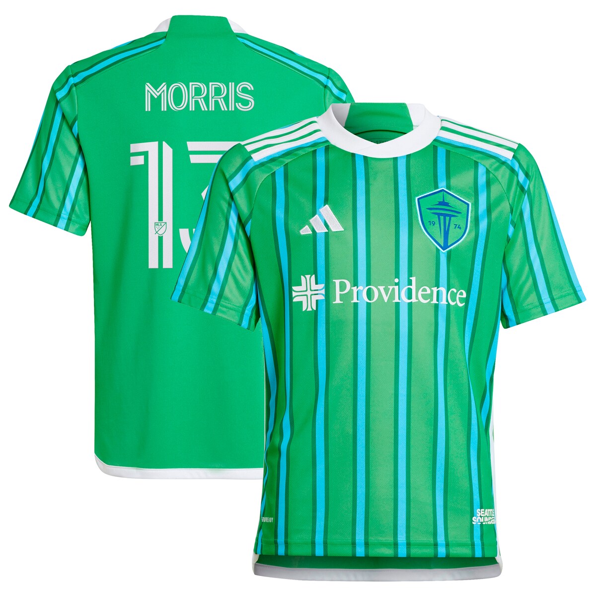 【公式グッズ】MLS サウンダーズFC モリス レプリカ ユニフォーム Adidas（アディダス） ユース グリーン (ADI 2024/25 Youth Replica Jersey - Player)