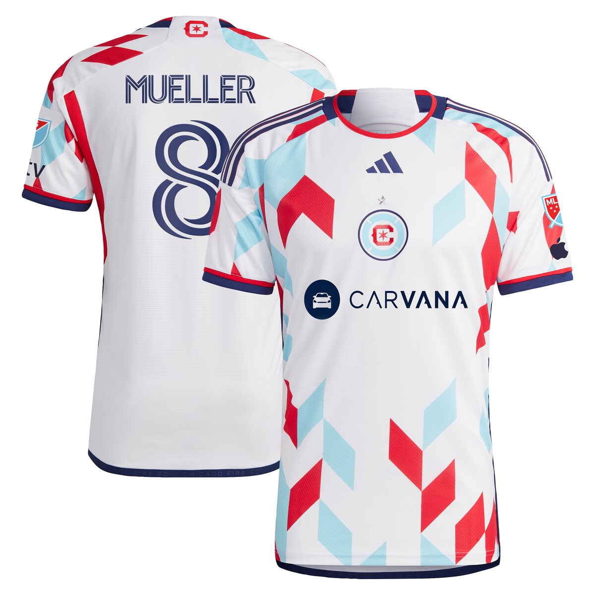 MLS シカゴ・ファイア ミュラー オーセンティック ユニフォーム Adidas（アディダス） メンズ ホワイト (ADI 2024/25 Men's Authentic Jersey - Player)