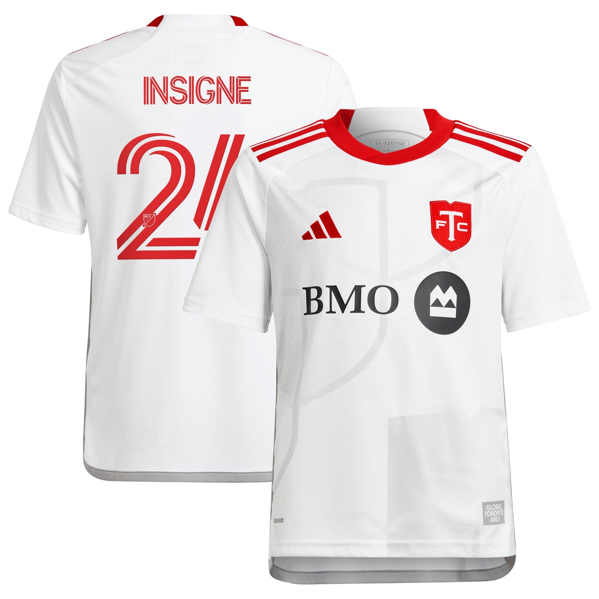 MLS トロントFC インシーニェ レプリカ ユニフォーム Adidas（アディダス） ユース ホワイト (ADI 2024/25 Youth Replica Jersey - Player)