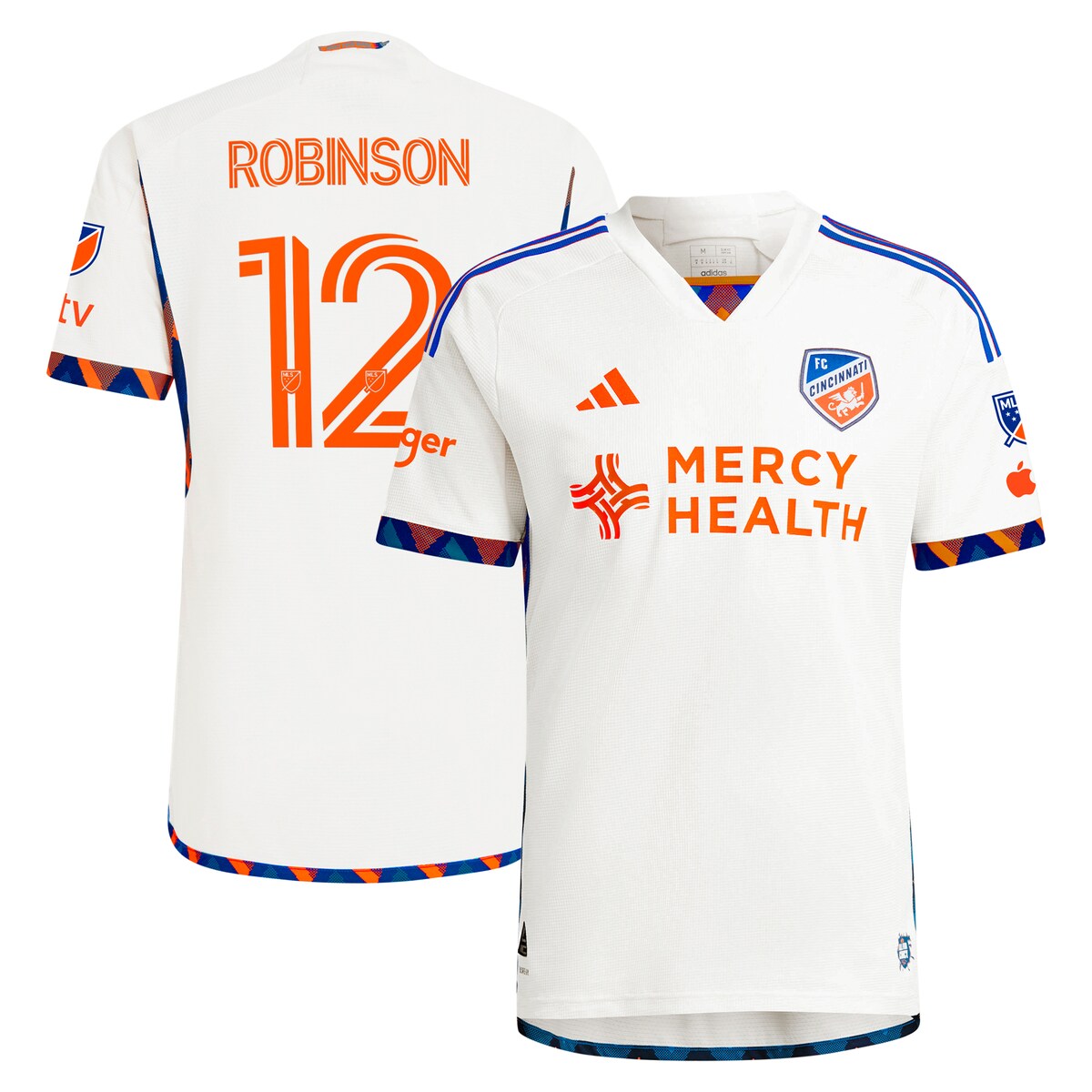 MLS FCシンシナティ ロビンソン オーセンティック ユニフォーム Adidas（アディダス） メンズ ホワイト (ADI 2024/25 Men's Authentic Jersey - Player)