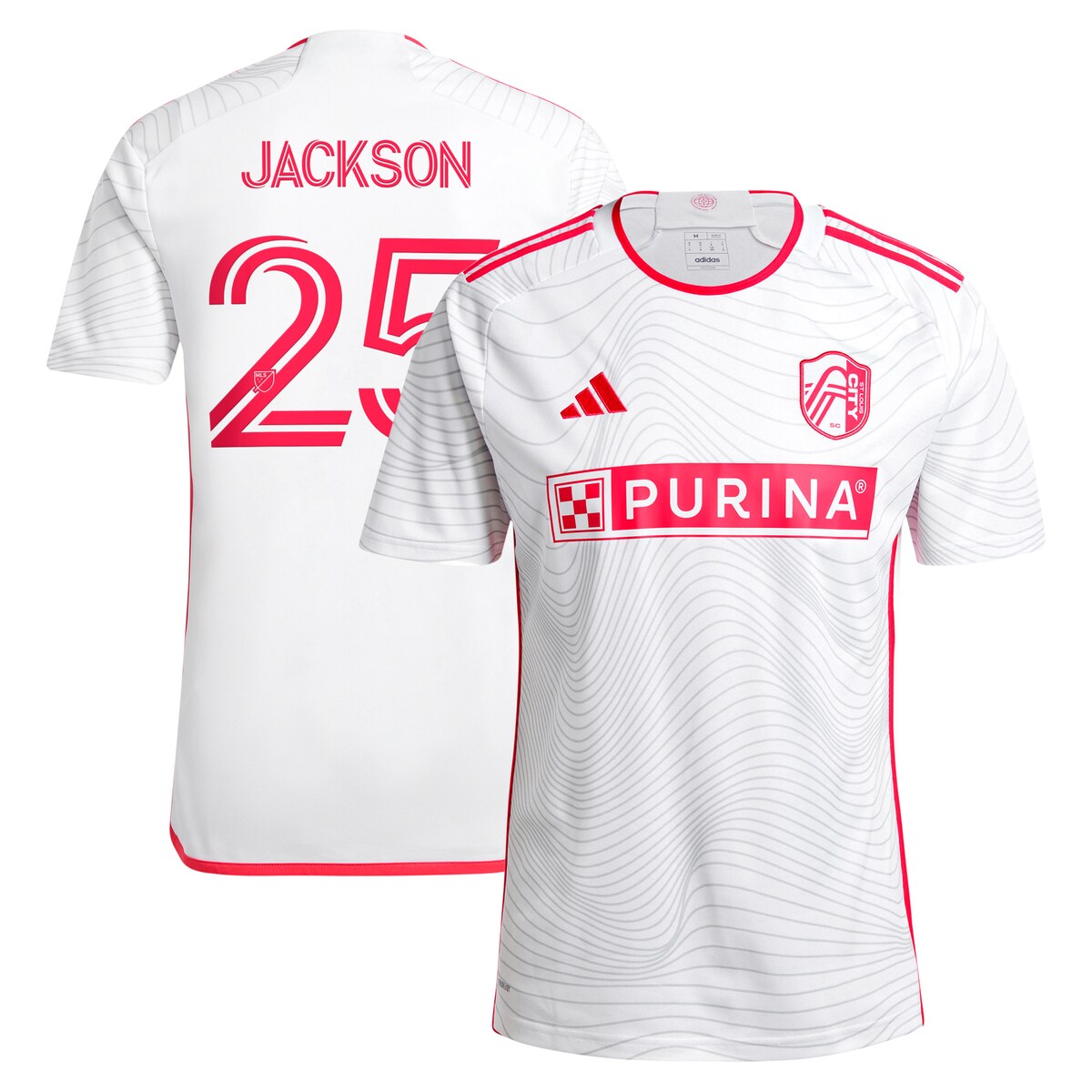 MLS セントルイス・シティSC アジエル・ジャクソン レプリカ ユニフォーム Adidas（アディダス） メンズ ホワイト (ADI 2024/25 Men's Replica Jersey - Player)