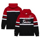 NBA 76ers プルオーバー パーカー Mitchell & Ness(ミッチェル&ネス) メンズ ブラック (NBA Men's B&T MNC HWC Embroidered Script Head Coach PO Hoodie)(4)