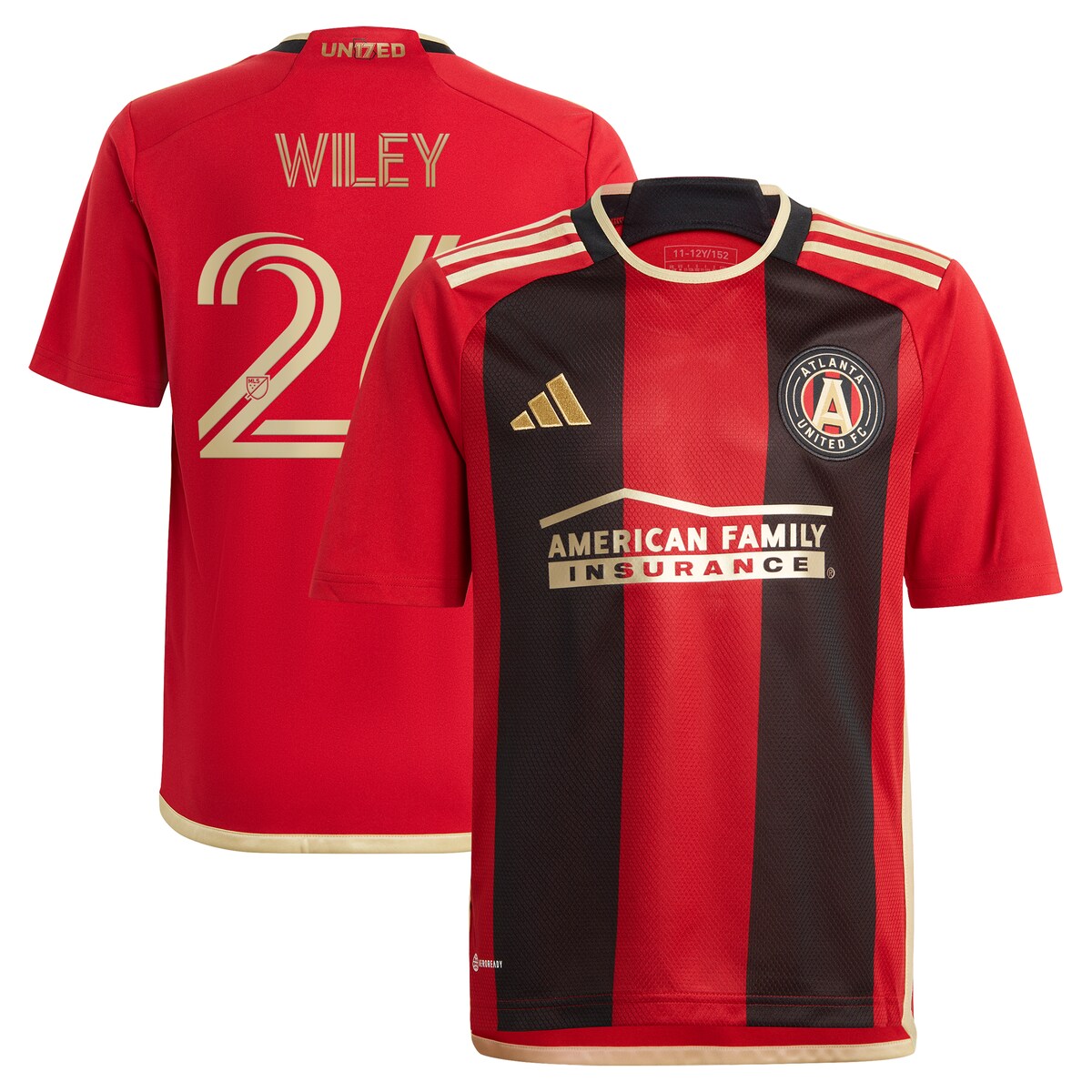 MLS アトランタ・ユナイテッドFC ケイレブ・ワイリー レプリカ ユニフォーム Adidas（アディダス） ユース ブラック (ADI 2024/25 Youth Replica Jersey - Player)