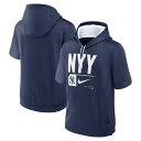 【公式グッズ】MLB ヤンキース プルオーバー パーカー Nike ナイキ メンズ ネイビー (Men's Nike Tri Code Lockup Short Sleeve Pullover Hood SP24)(4)