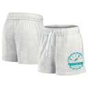 【公式グッズ】NFL ドルフィンズ カジュアル ショーツ Fanatics(ファナティクス) レディース オートミール (24 Women's Oversized Badge French Terry Lounge Shorts)