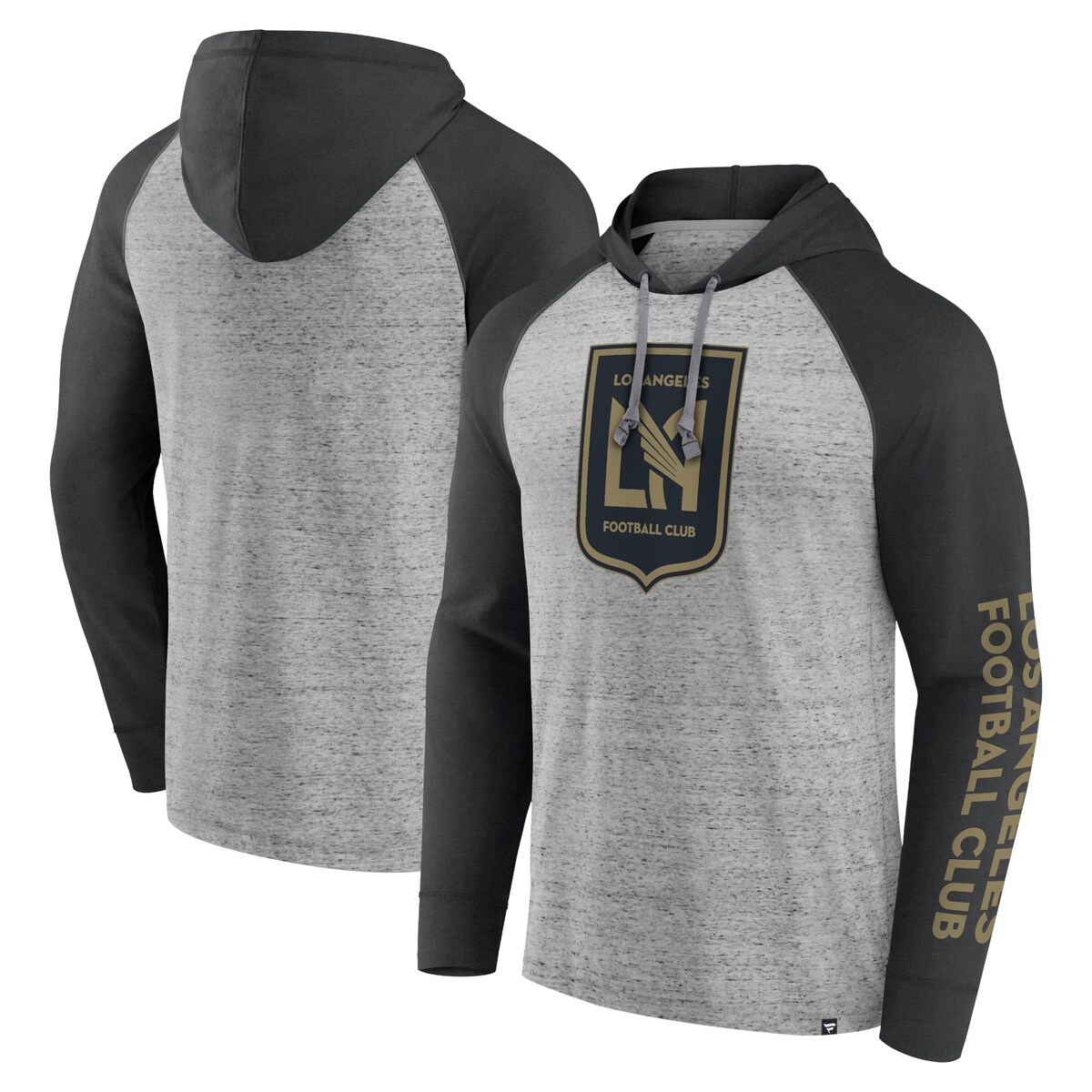 Relish in LAFC style and lightweight comfort with this Deflection pullover hoodie by Fanatics Branded. Signature team colors and LAFC graphics make it easy to spot who you root for on the pitch. Raglan sleeves offer a roomier fit that increases your mobility.PulloverLong sleeveMachine wash, tumble dry lowHood with drawstringMaterial: 60% Cotton/ 40 % PolyesterImportedOfficially licensedBrand: Fanatics BrandedRaglan sleevesScreen print graphicsLightweight hoodie suitable for mild temperatures