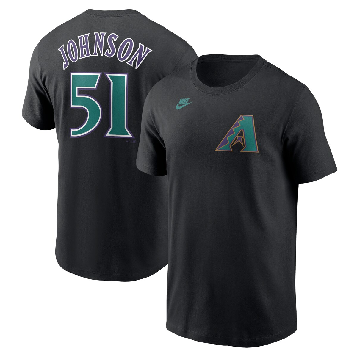 MLB ダイヤモンドバックス ランディ ジョンソン Tシャツ Nike ナイキ メンズ ブラック (Nike Mens Fuse N N COOP Tee)