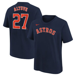 エントリーでポイント 5倍【公式グッズ】MLB アストロズ ホセ・アルトゥーベ Tシャツ Nike ナイキ キッズ ネイビー (24 Nike Youth Home NN Tee)