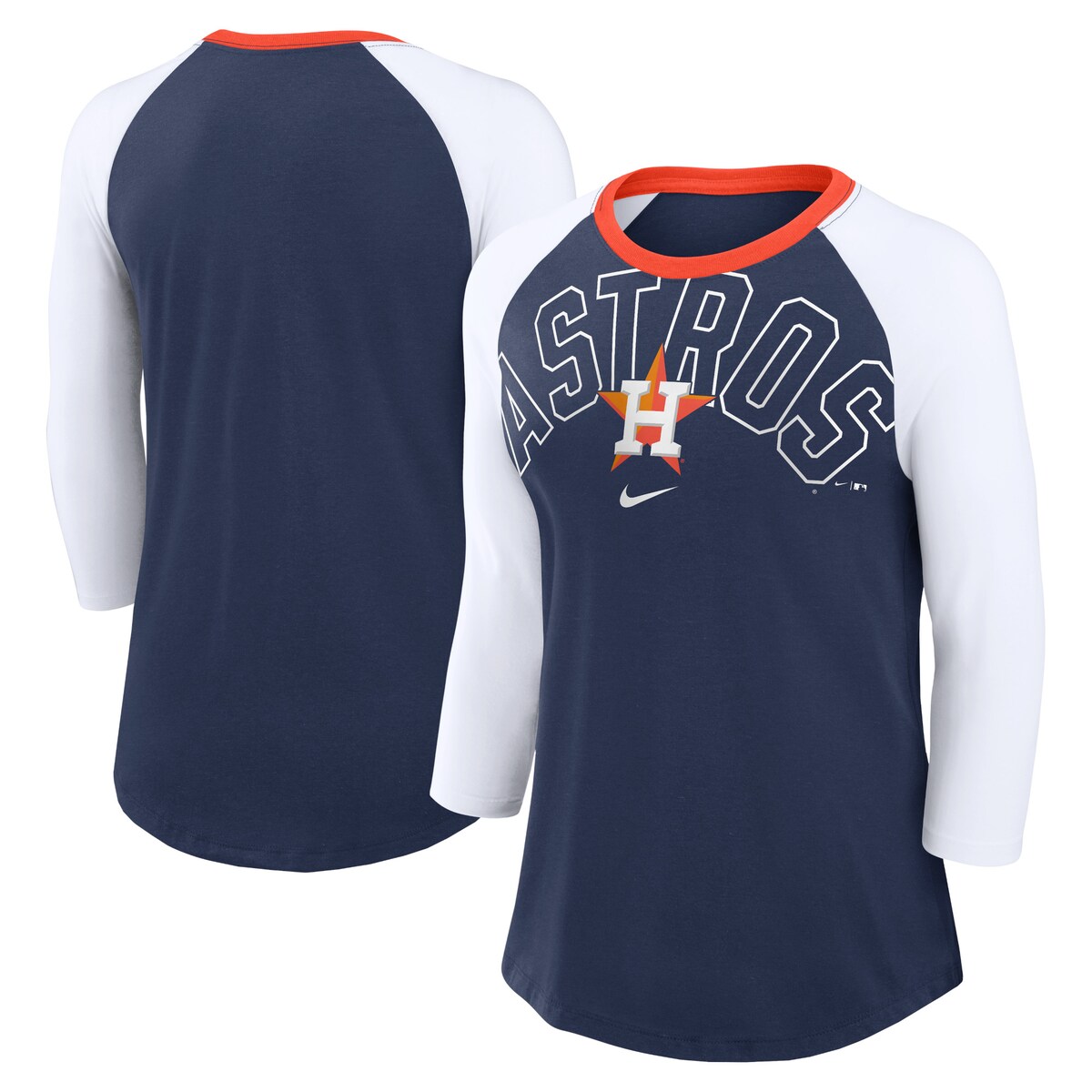 MLB アストロズ Tシャツ Nike ナイキ レディース ネイビー (Women's Nike Knockout Arch Raglan Tee)