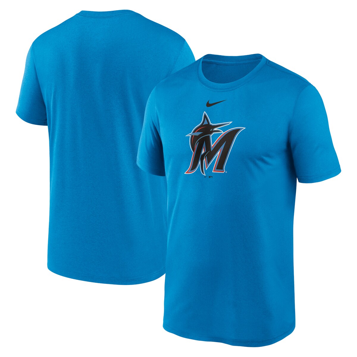MLB マーリンズ Tシャツ Nike ナイキ メンズ ブルー (Fuse Mesh Large Logo Legend Tee SP24)