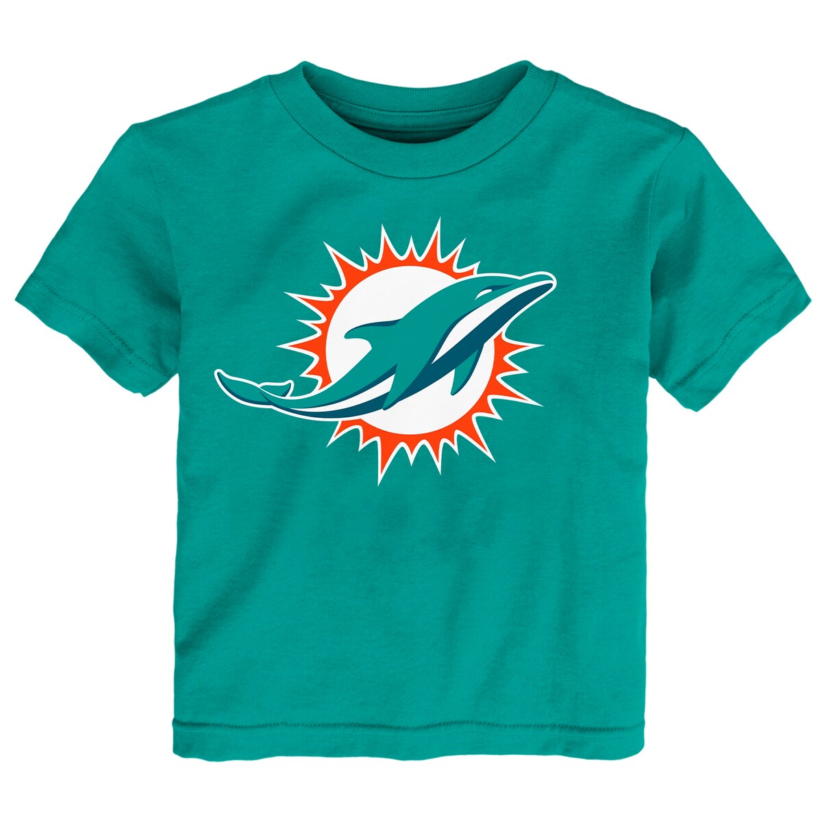 Simple and straightforward, this Primary Logo T-shirt is an exceptional way for your youngster to enjoy Miami Dolphins game day. It features the franchise's logo on the front with team colors, helping them show support for their favorite squad in the NFL. It's also made of soft cotton for a comfortable experience with each wear.Officially licensedRibbed; Crew-neck collarMachine wash with garment inside out, tumble dry lowBrand: OuterstuffMaterial: 100% CottonImportedShort sleeveScreen-print graphics