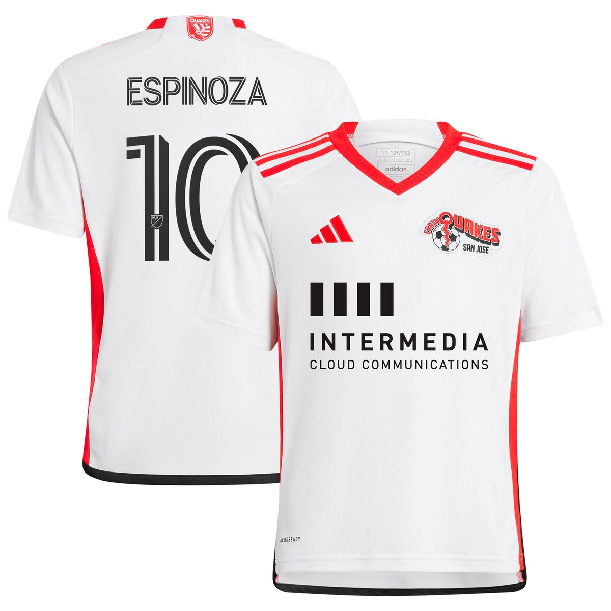 MLS アースクエイクス エスピノーザ レプリカ ユニフォーム Adidas（アディダス） ユース ホワイト (ADI 2024/25 Youth Replica Jersey - Player)