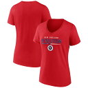 MLS レボリューション Tシャツ Fanatics（ファナティクス） レディース レッド (NUT S24 Women's Iconic Cotton Winning Attitude V-Neck Tee)