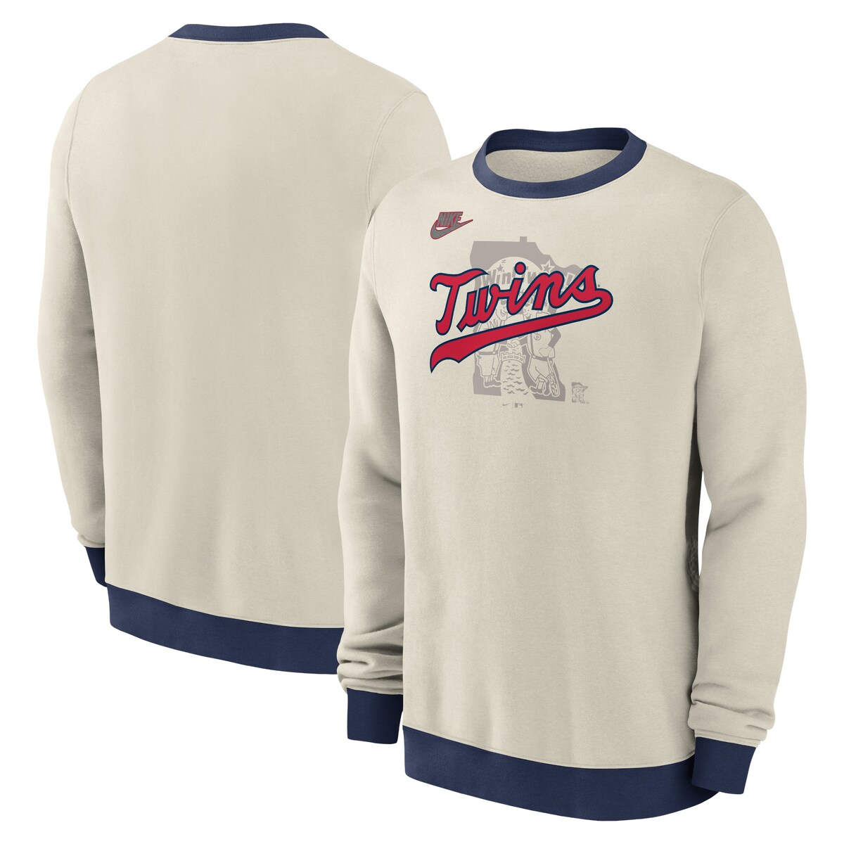 The Men's Nike Cream Minnesota Twins Cooperstown Collection Fleece Pullover Sweatshirt is the perfect way to show your support for the Minnesota Twins. Made from a soft and comfortable cotton-polyester blend, this midweight sweatshirt is perfect for moderate temperatures. The screen-printed graphics feature the iconic Minnesota Twins logo, so you can proudly display your team spirit wherever you go.PulloverMaterial: 80% Cotton/20% PolyesterMidweight sweatshirt suitable for moderate temperaturesLong sleeveOfficially licensedMachine wash, tumble dry lowImportedScreen print graphicsCrew neckBrand: Nike