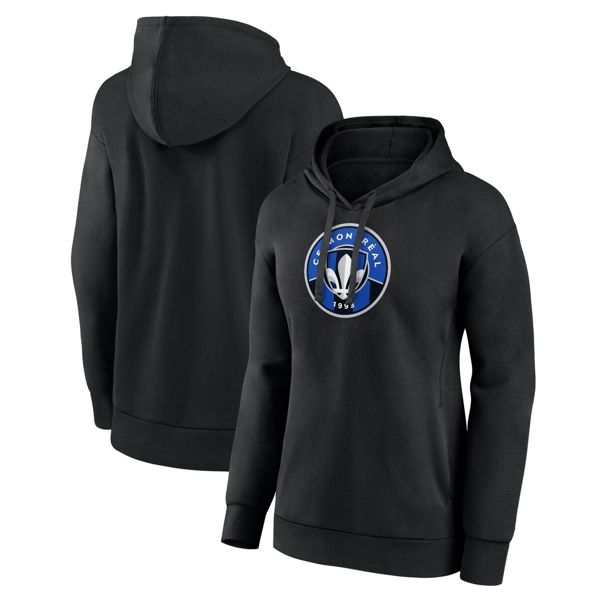 【公式グッズ】MLS CFモントリオール プルオーバー パーカー Fanatics(ファナティクス) レディース ブラック (NUT S24 Women's Primary Logo Fleece Lined PO Hood)