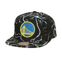 NBA ウォリアーズ スナップバック キャップ Mitchell & Ness(ミッチェル&ネス) メンズ ブラック (24 NBA MNC Storm Sea...