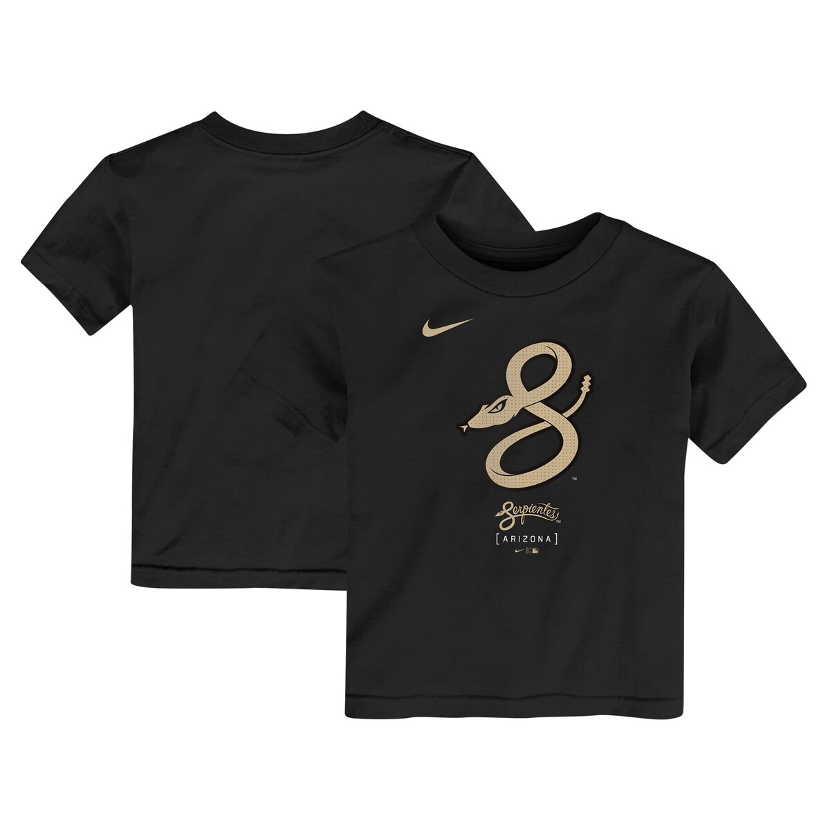 【公式グッズ】MLB ダイヤモンドバックス Tシャツ Nike ナイキ トドラー ブラック (TOD NK LARGE LOGO CC COTTON TEE)