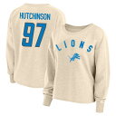 Show that Aidan Hutchinson is your favorite Detroit Lions player by grabbing this Fanatics Branded Name & Number Crew sweatshirt. It features distressed Detroit Lions graphics on the front and an emulation of Aidan Hutchinson's jersey on the back. Slightly dropped shoulders complete the stylish design, making this pullover an essential piece of Detroit Lions fan gear.PulloverOfficially licensedLong sleeveCrew neckMachine wash, tumble dry lowDropped shouldersBrand: Fanatics BrandedImportedMaterial: 60% Cotton/40% PolyesterLightweight sweatshirt suitable for mild temperaturesDistressed screen print graphics