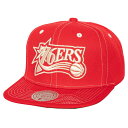 NBA 76ers スナップバック キャップ Mitchell & Ness(ミッチェル&ネス) メンズ レッド (24 NBA MNC ENERGY Contrast Natural Snapback)(4)