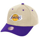【公式グッズ】NBA レイカーズ アジャスタブル キャップ Mitchell & Ness/ミッチェル&ネス メンズ クリーム (24 NBA MNC Game On 2T Pro Crown Snapback Hat)