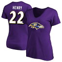 【公式グッズ】NFL レイブンズ デリック・ヘンリー ネーム&ナンバー Tシャツ Fanatics/ファナティクス レディース パープル (Women's Pl...