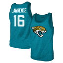 【公式グッズ】NFL ジャガーズ トレバー・ローレンス タンクトップ Majestic/マジェスティック メンズ ティール (Men's Non-Distressed Triblend Player N&N Tank)(4)