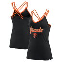 Women's Fanatics Branded Black San Francisco Giants Go For It Strappy V-Neck Tank Top