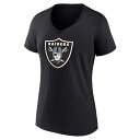 Women's Fanatics Branded Black Las Vegas Raiders Plus Size Mother's Day #1 Mom V-Neck T-Shirt