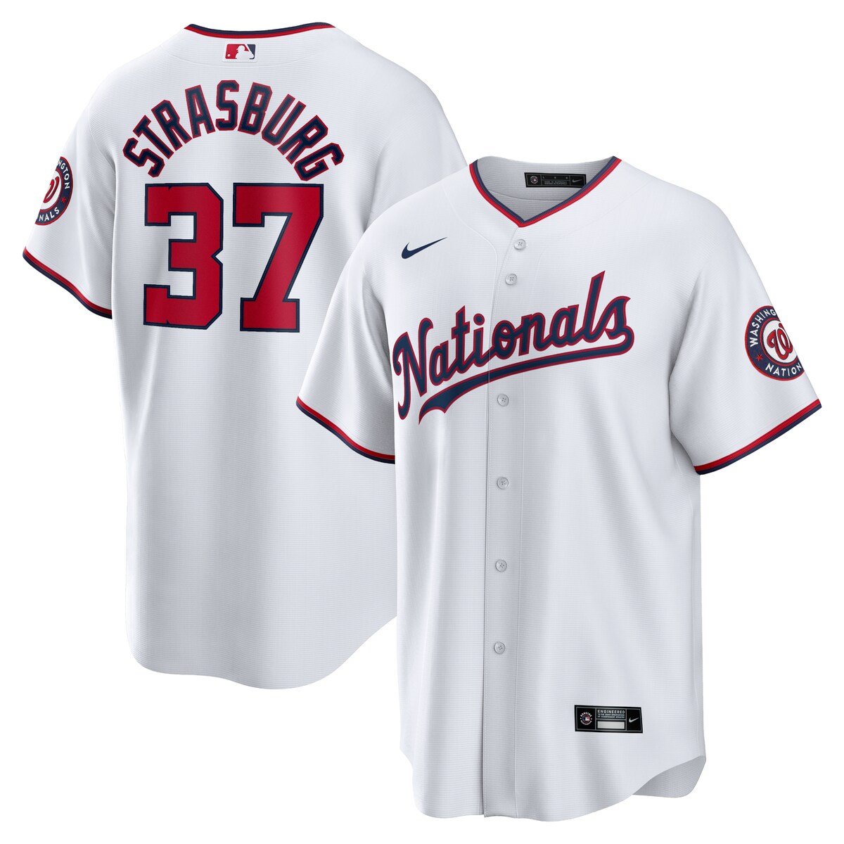 MLB ナショナルズ スティーブン ストラスバーグ ホーム ユニフォーム （レプリカ） Nike ナイキ メンズ ホワイト (Men 039 s Nike Replica Player Jersey - WNA Strasburg for RYG)