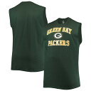 Pick up this Green Bay Packers muscle tank top to boast your team pride. Its tagless collar and sleeveless design offer a light, fresh feel. This tank is suitable for any activity level, whether you're chilling on the couch or training for the next Green Bay Packers open tryout.Brand: Fanatics BrandedScreen print graphicsMaterial: 100% CottonImportedSleevelessMachine wash, tumble dry lowCrew neckOfficially licensed