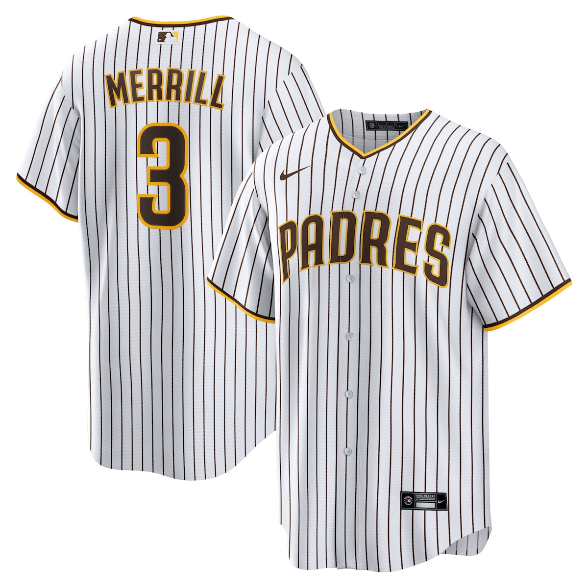 MLB パドレス ジャクソン・メリル ホーム ユニフォーム （レプリカ） Nike ナイキ メンズ ホワイト (Nike Replica Jersey Home 2023 Player - Snell & Merrill)