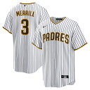 【公式グッズ】MLB パドレス ジャクソン・メリル レプリカ ユニフォーム Nike ナイキ メンズ ホワイト (Nike Replica Jersey Hom...